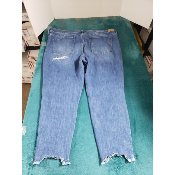 American Eagle Jeans Size 24 Womens Blue Stretch Denim High Rise Jegging Crop - Picture 11 of 14